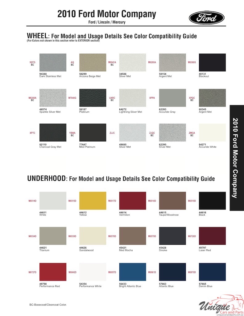 2001 Ford Paint Charts Sherwin-Williams 14